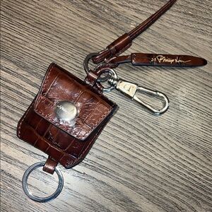 3.1 Phillip Lim Brown Leather Pouch Keychain and AirPod Case